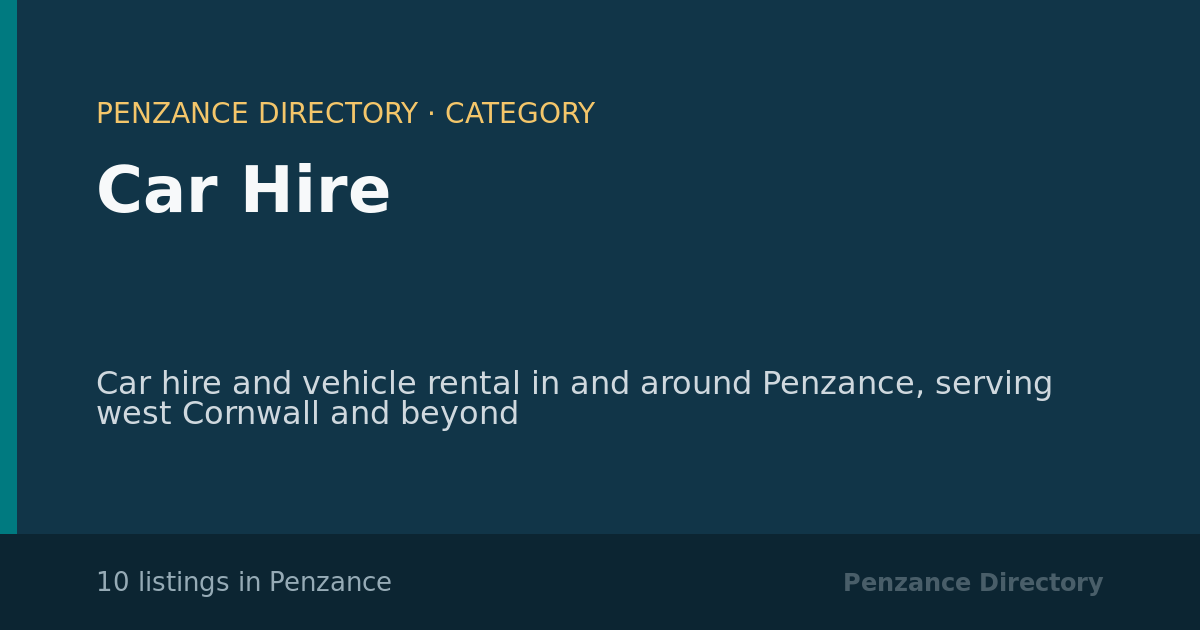 Car Hire in Penzance — 10 local listings