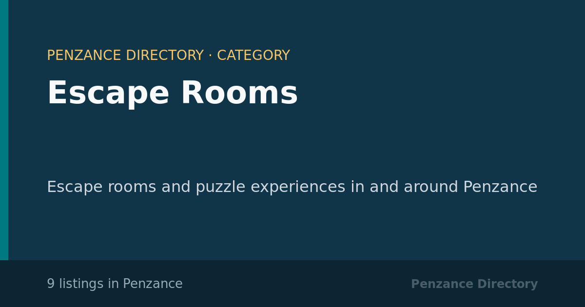 Escape Rooms in Penzance — 9 local listings