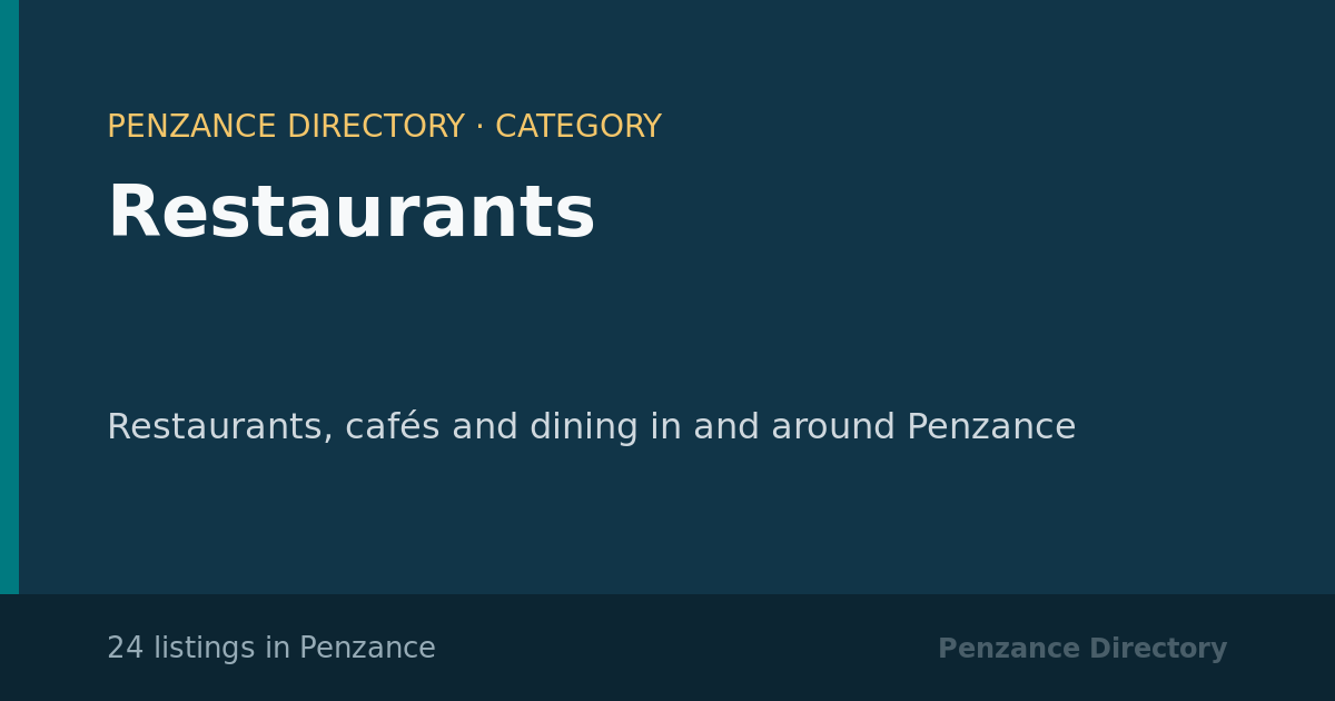 Restaurants in Penzance — 24 local listings